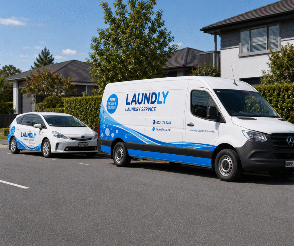 Laundly laundry service delivery van Hamilton